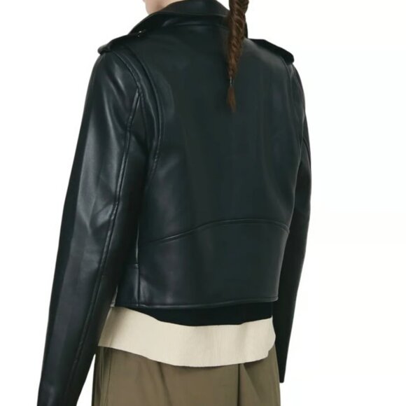 Vegan Leather Biker Jacket - Picture 2 of 6
